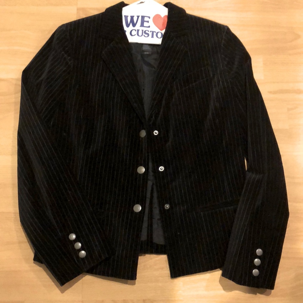 Black velvet pin striped Kenneth Cole blazer